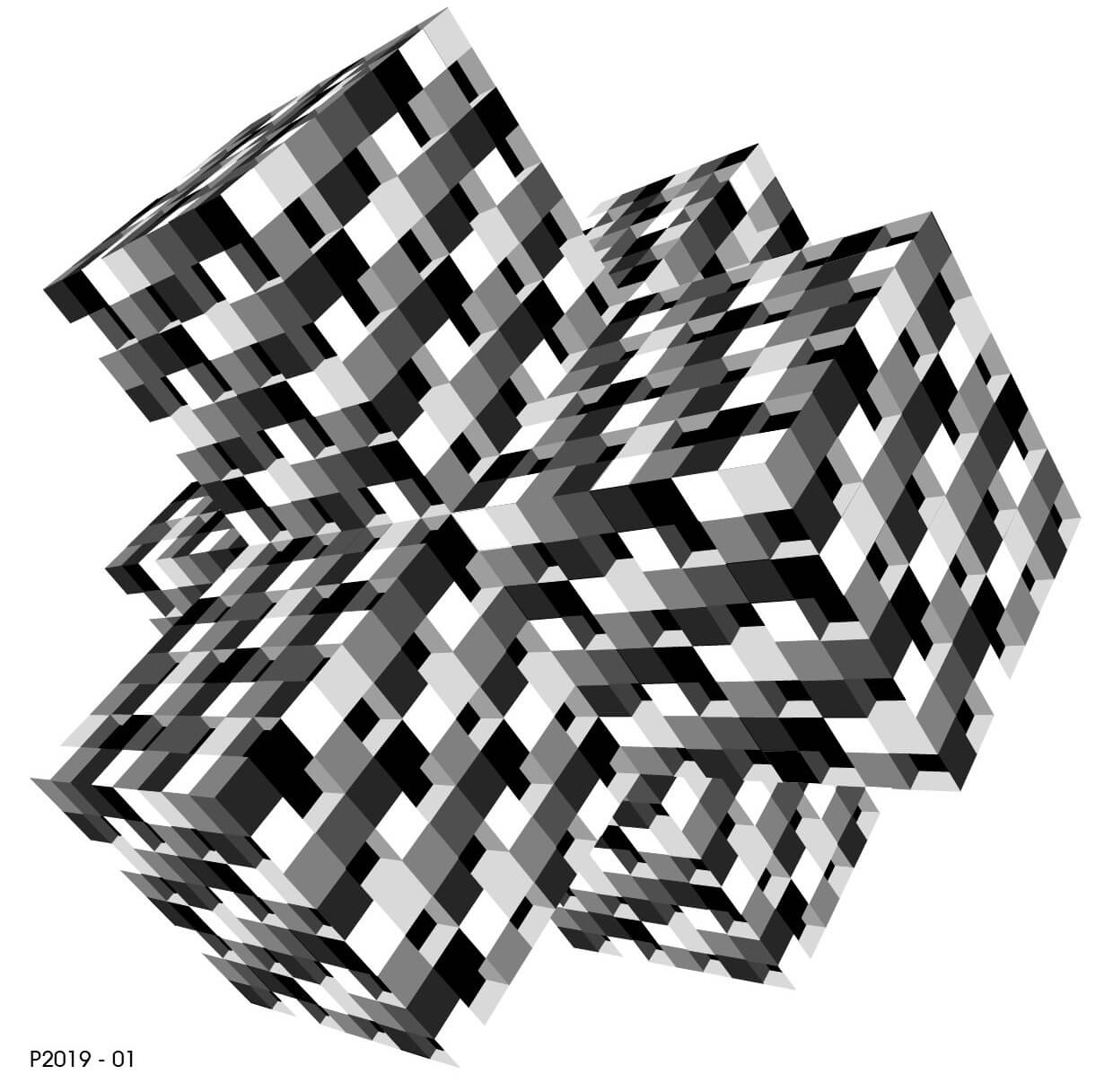 Digitale kubus illusie