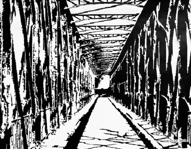 Oude treinbrug Frankrijk