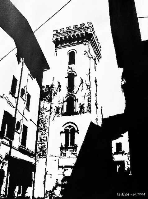 Toren tussen schaduwen